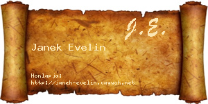 Janek Evelin névjegykártya